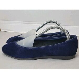 Lands End Navy Blue Suede Womens SIze 8.5 Ballet Flats